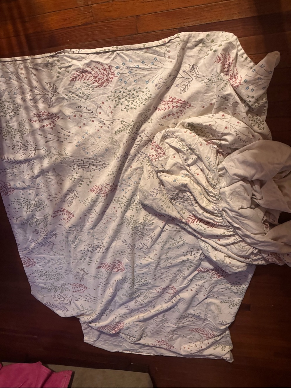L.L. Bean flannel Botanical Floral Percale Sheet Collection queen - Picture 8 of 14